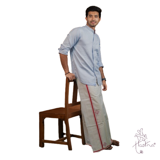 Crimson Chakra Colour Border Series - 8 Muzham - Double