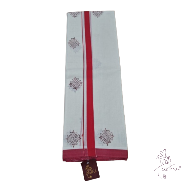 Crimson Chakra Colour Border Series - 8 Muzham - Double