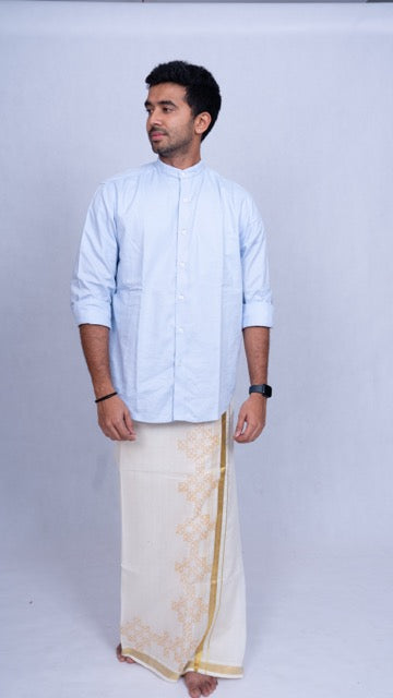 Chiku Kolam - Gold Border - 8 Muzham - Double