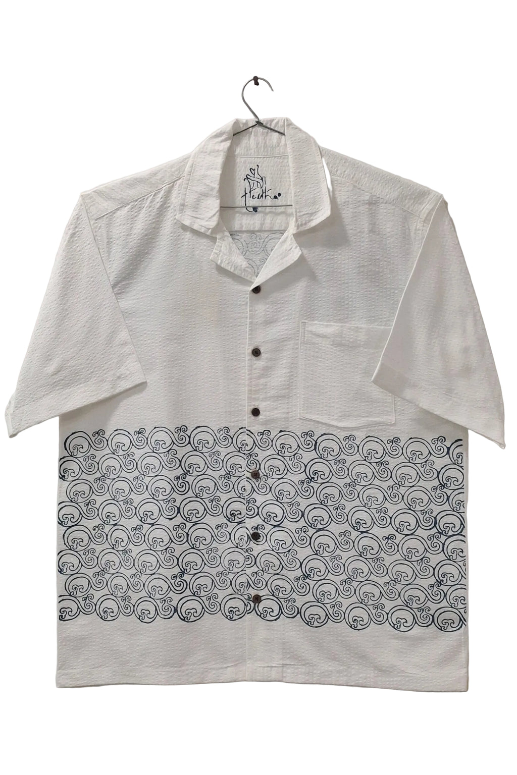 Block Printed Cotton Shirt | Cloud