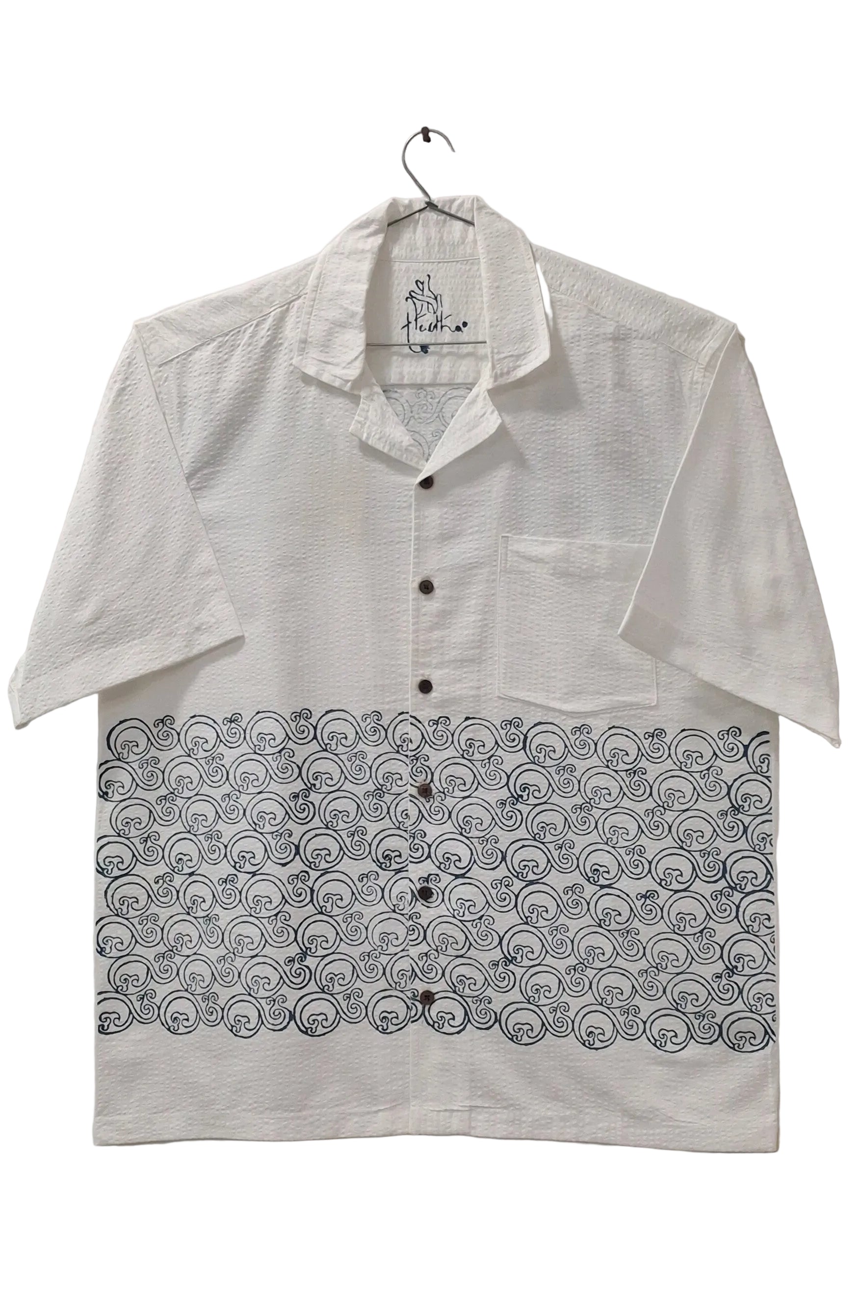 Block Printed Cotton Shirt | Cloud