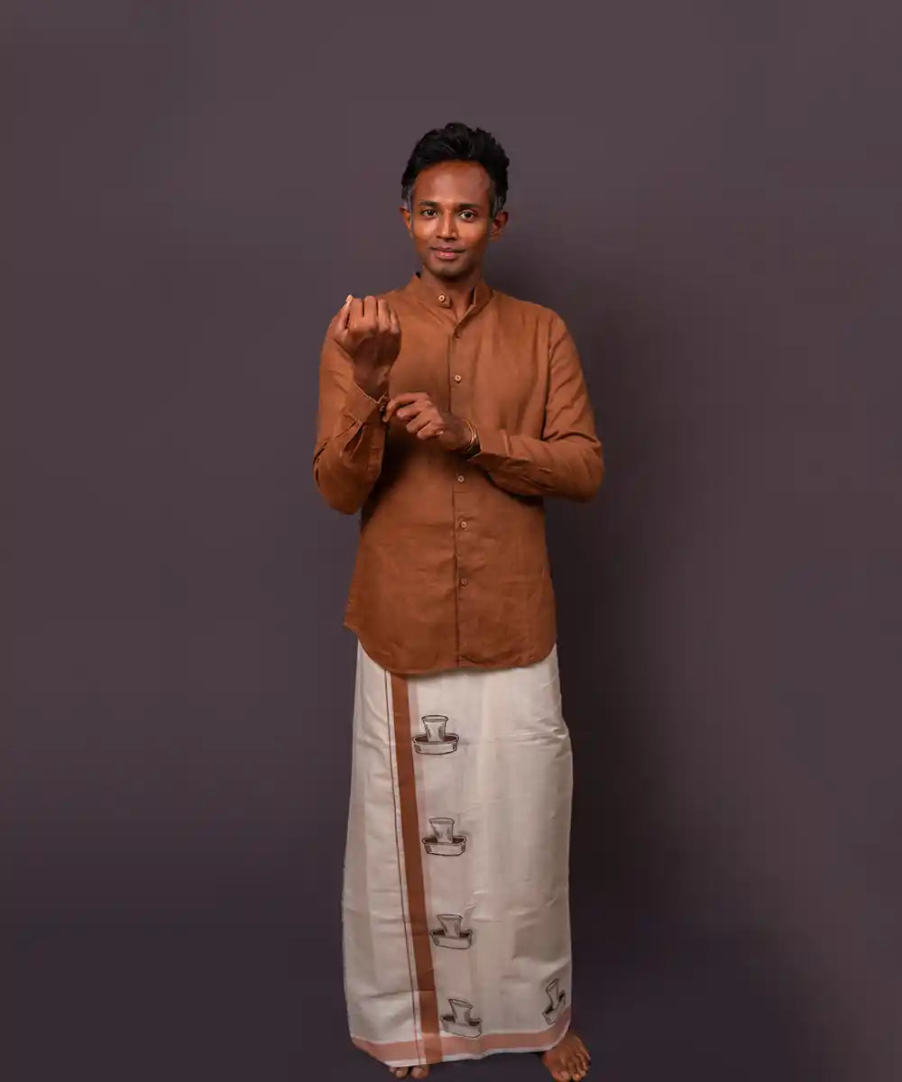Davara Coffee Veshti - 8 Muzham - Double