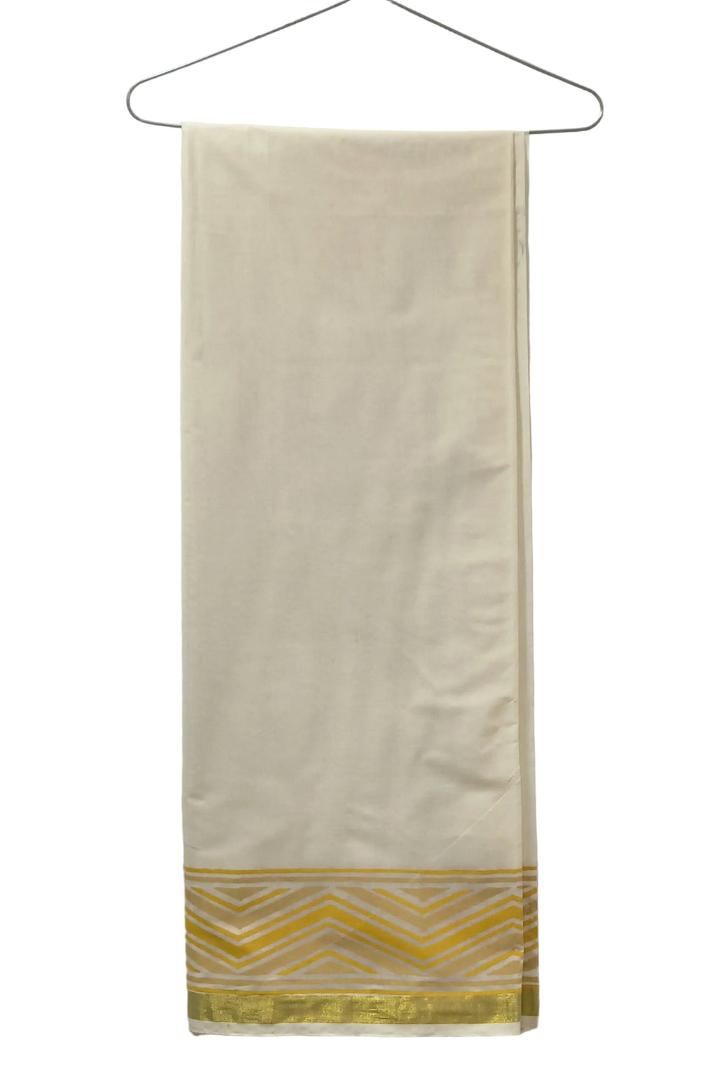 Double layer Veshti for Men | Herringbone in Gold