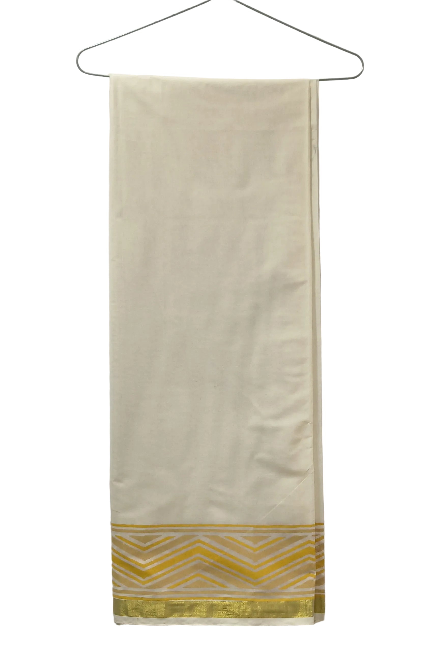 Double layer Veshti for Men | Herringbone in Gold