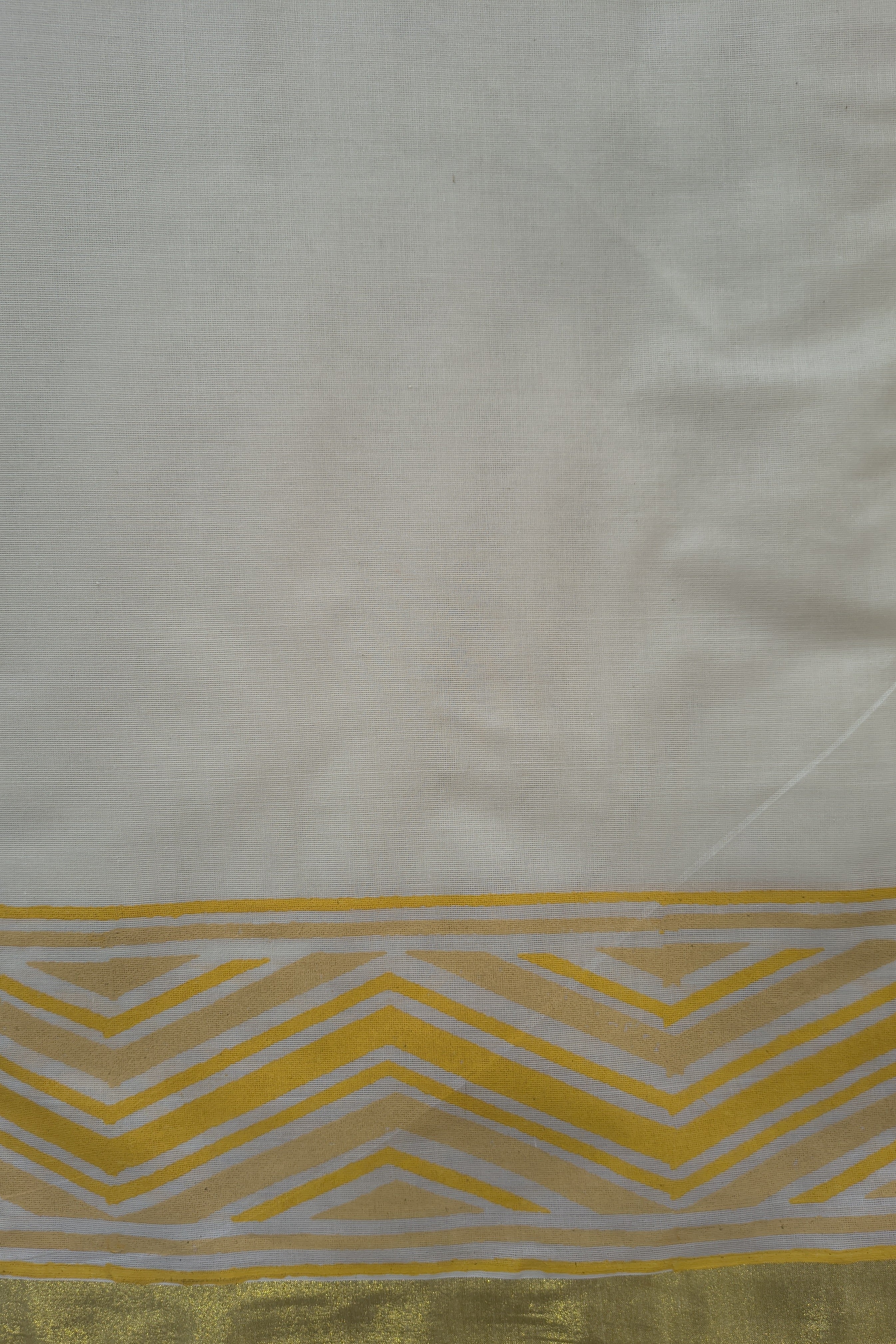 Double layer Veshti for Men | Herringbone in Gold