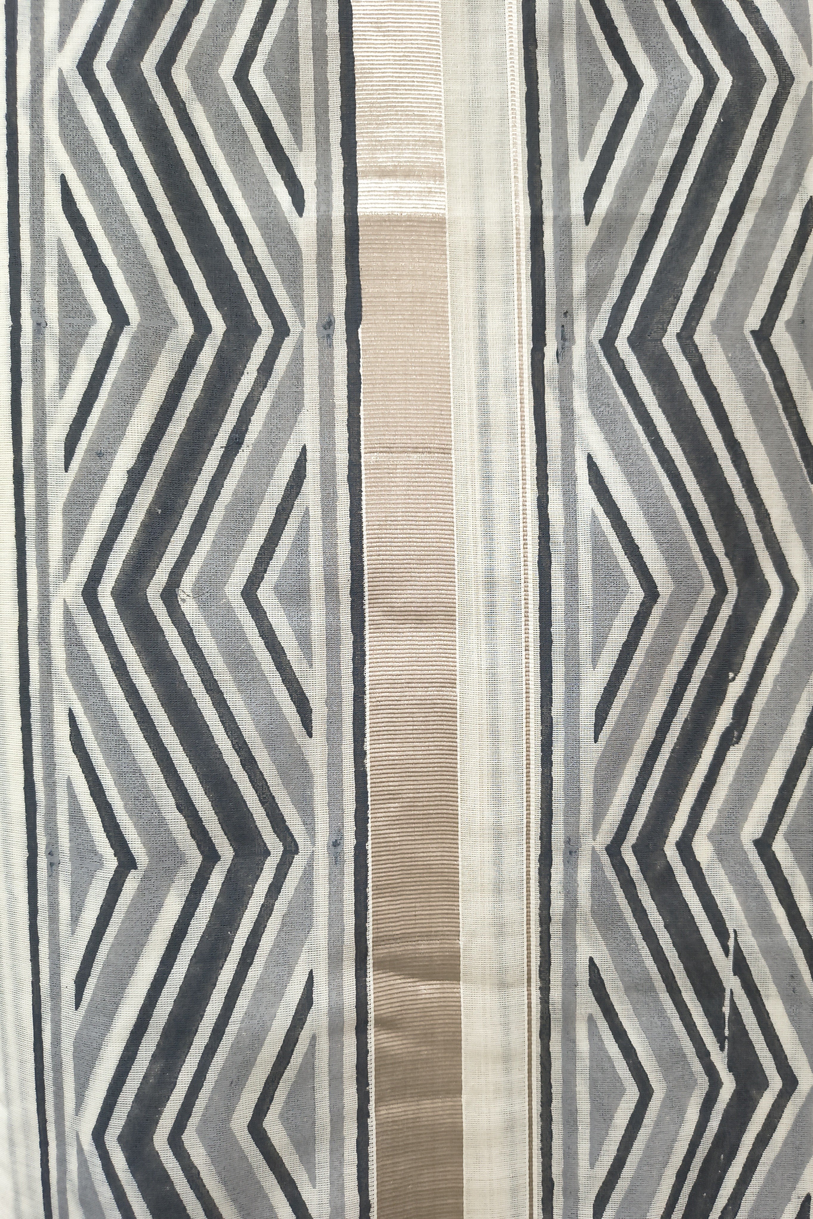 Double layer Veshti for Men | Herringbone in Silver