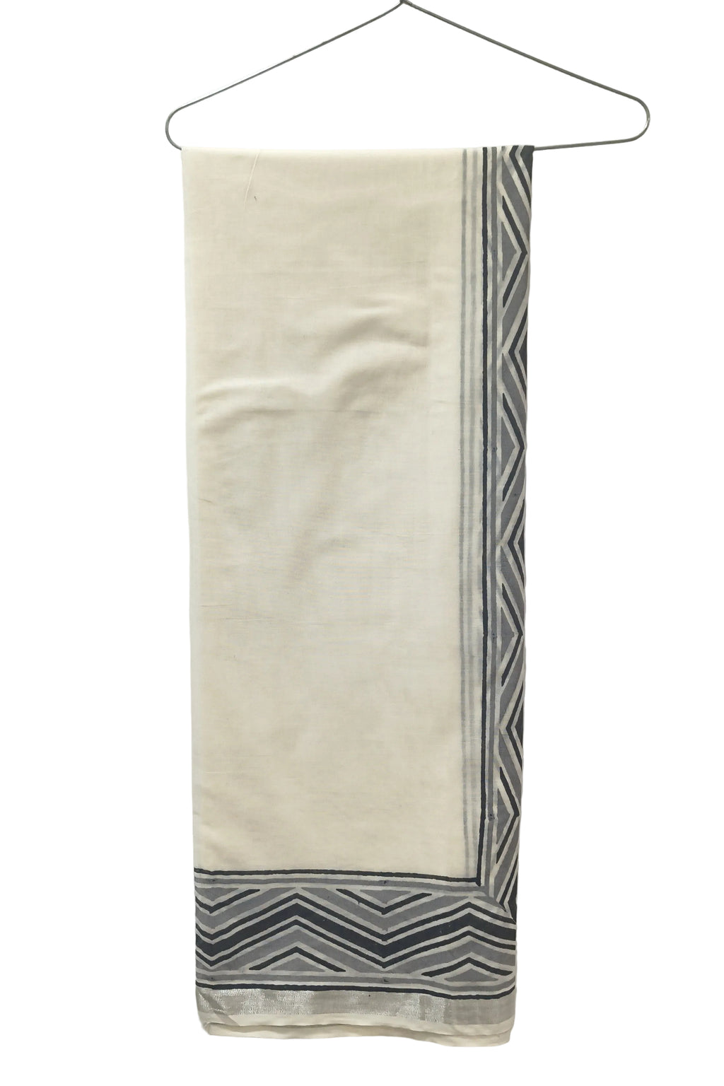 Double layer Veshti for Men | Herringbone in Silver