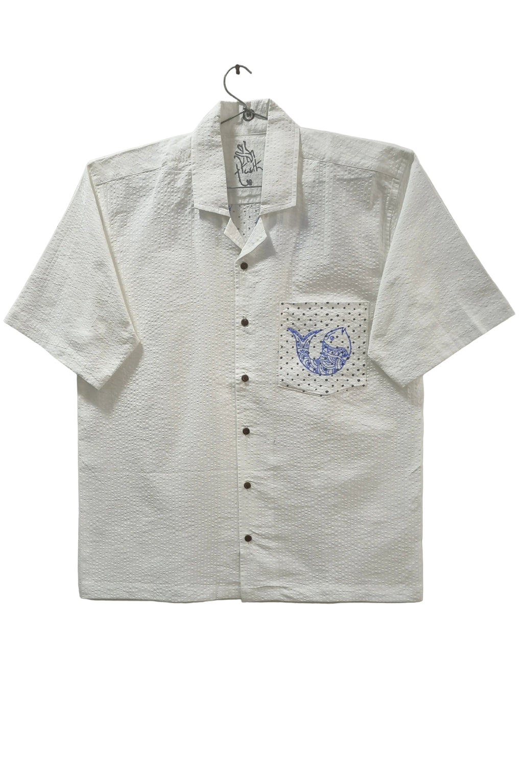 Block Printed Cotton Shirt | Cobalt