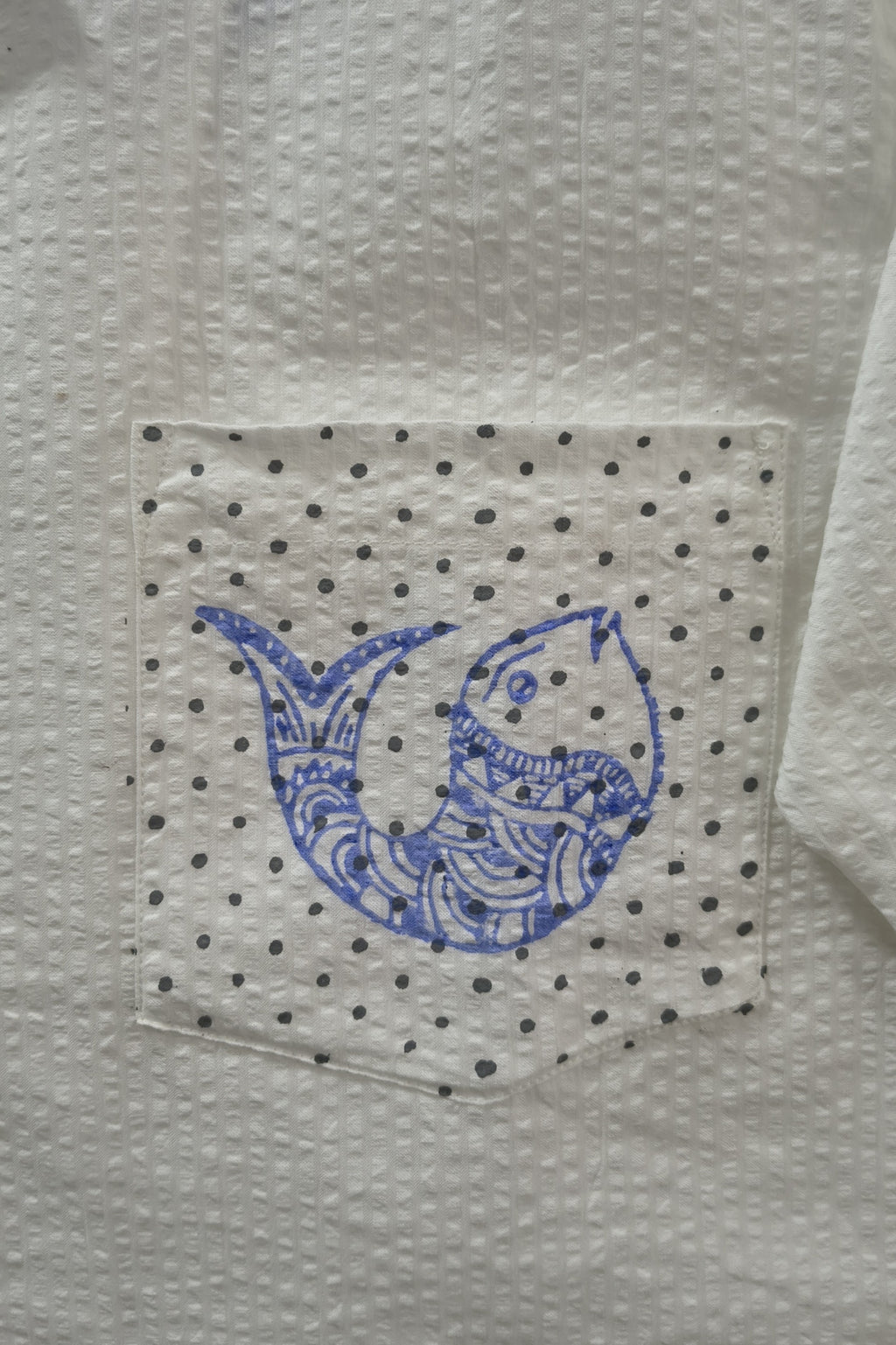 Block Printed Cotton Shirt | Cobalt