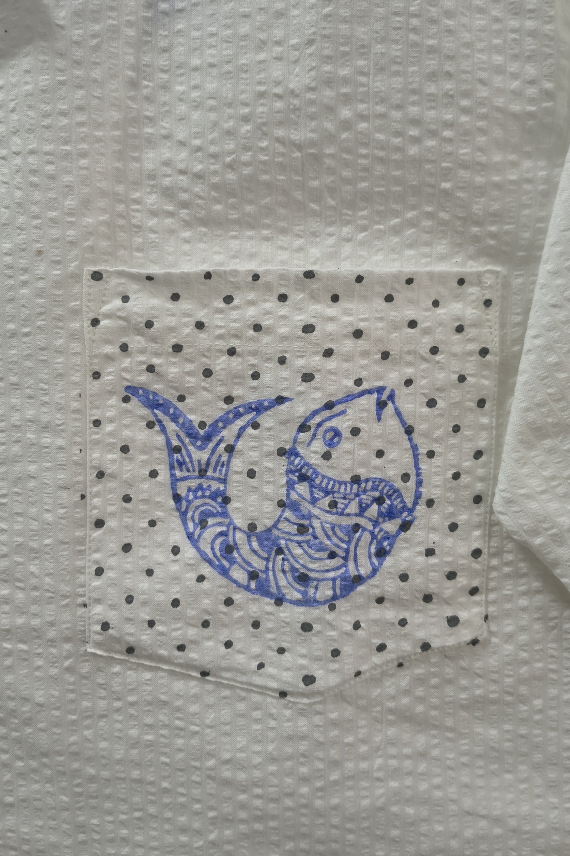 Block Printed Cotton Shirt | Cobalt