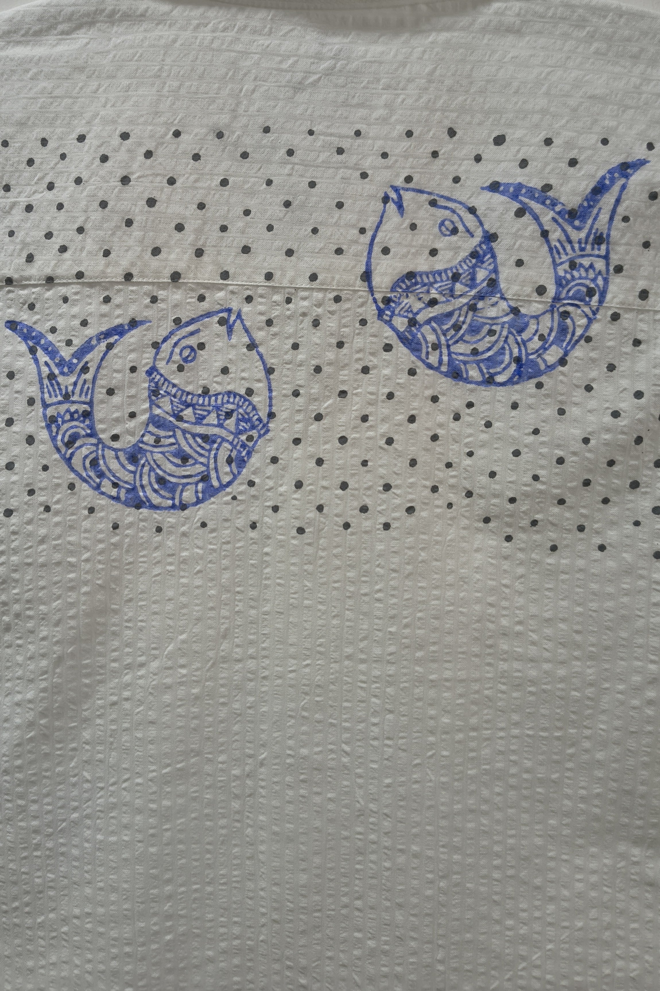 Block Printed Cotton Shirt | Cobalt